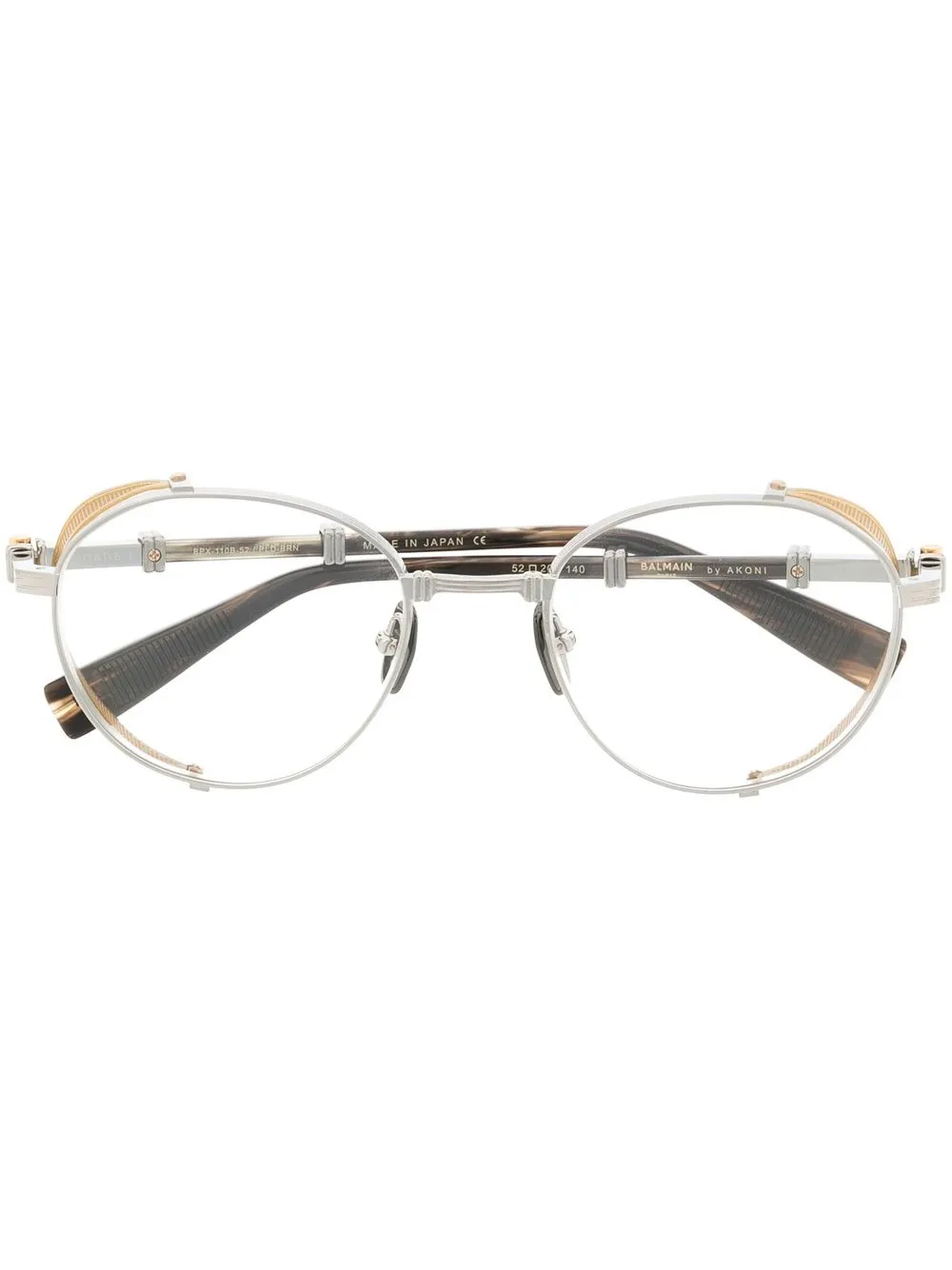 

Очки Brigade в круглой оправе Balmain Eyewear, серебяный