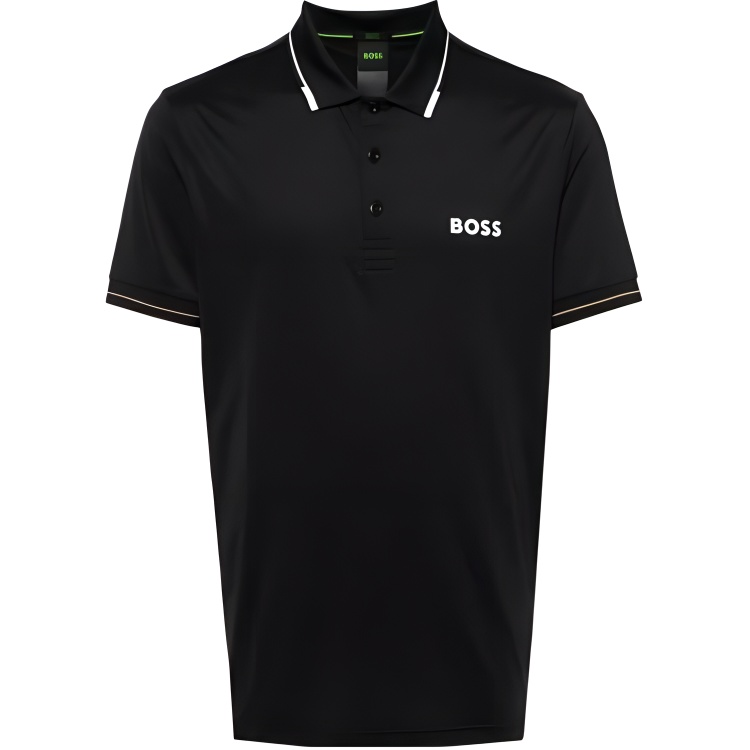 

Футболка поло с аппликацией логотипа HUGO BOSS, черный