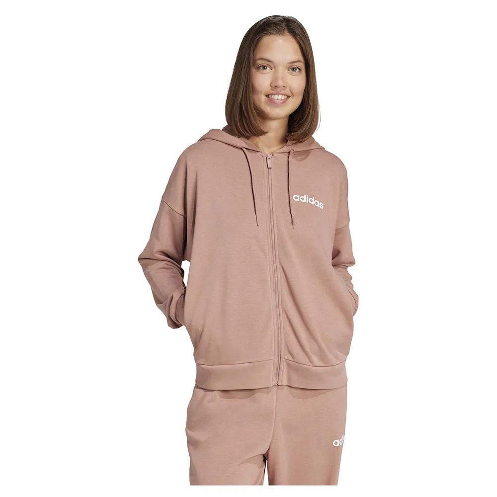 

Толстовка adidas Essentials Linear French Terry full zip, розовый/бежевый