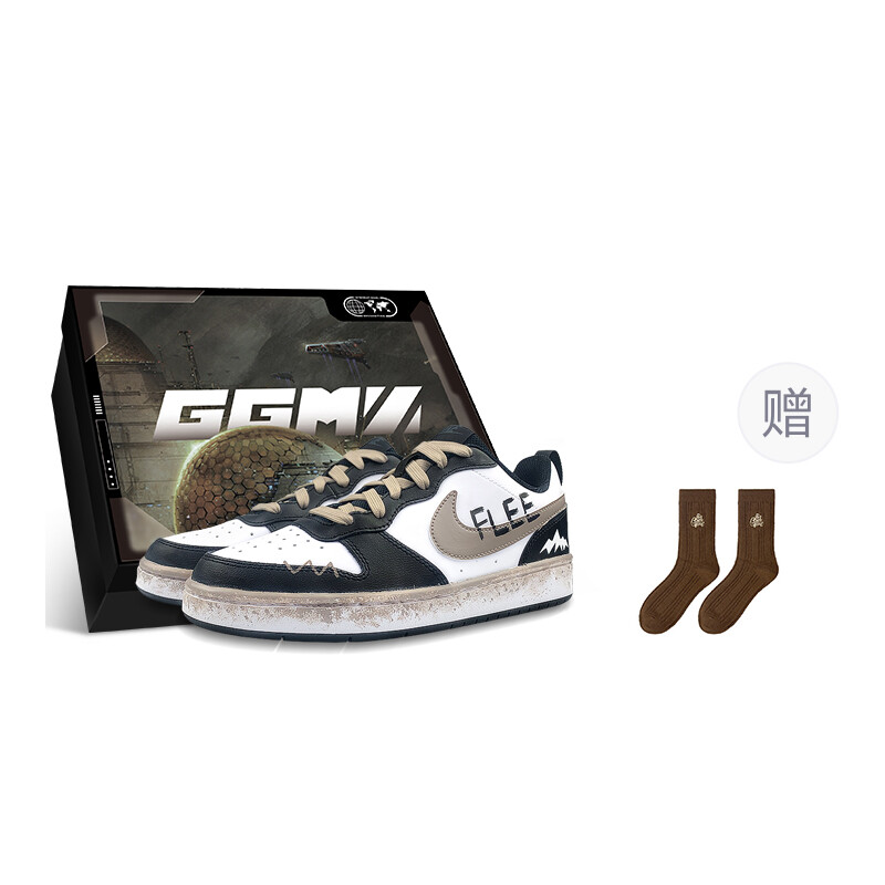 

Кроссовки Nike Court Borough Skateboarding Shoes Women's Low-top Black/White/Brown, белый