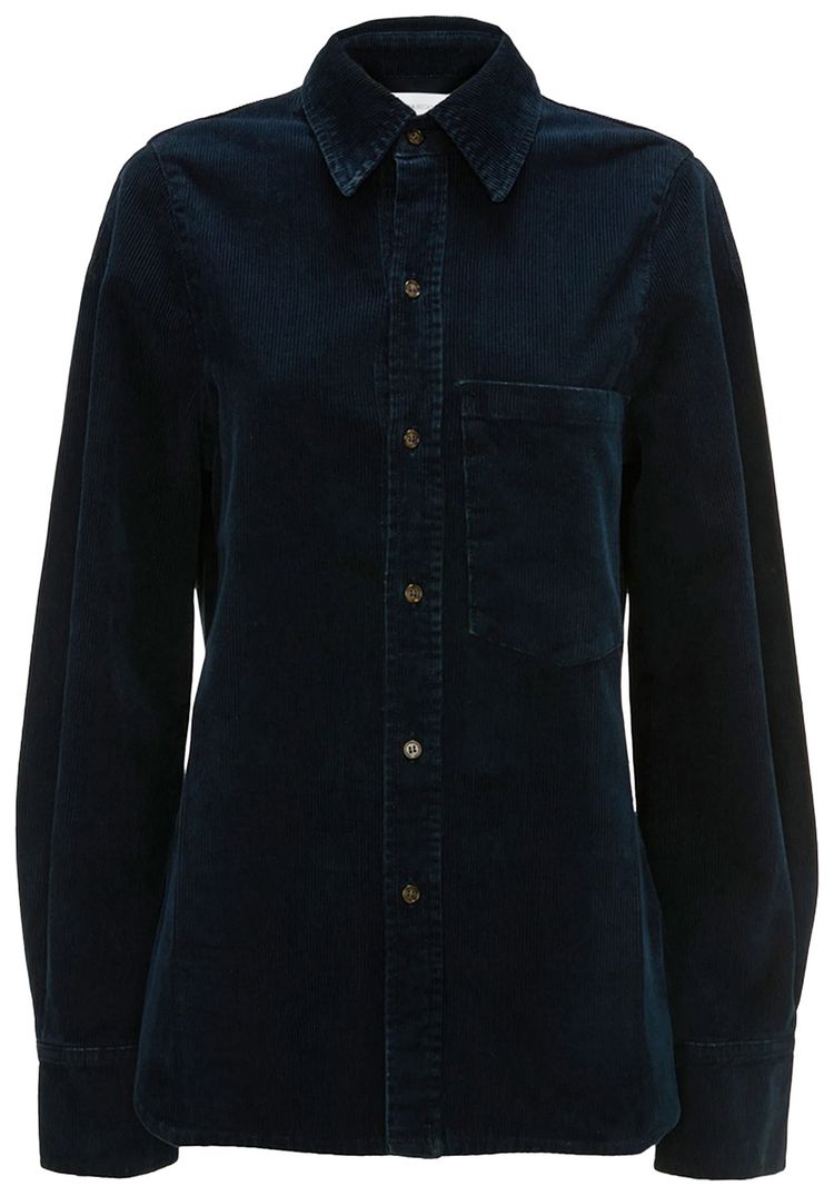 

Рубашка Victoria Beckham с деталью на плечах, приталенного силуэта, окрашенная индиго