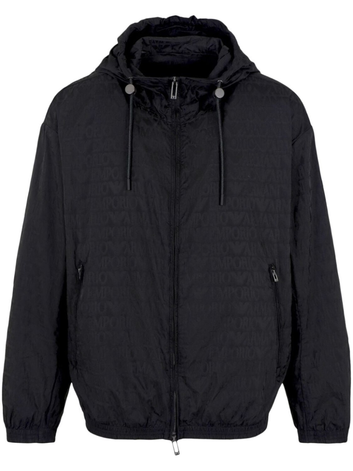 

Emporio Armani пуховик с капюшоном и логотипом, черный