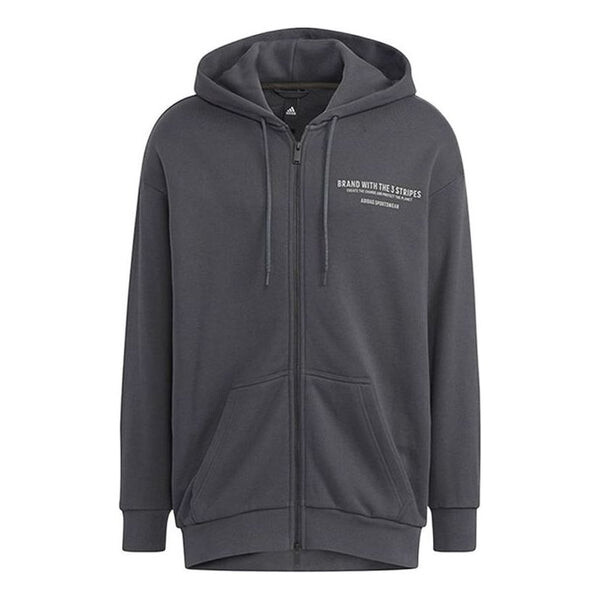 

Толстовка Men's adidas Alphabet Printing Pattern Drawstring Pullover Hooded Long Sleeves Jacket Gray, серый