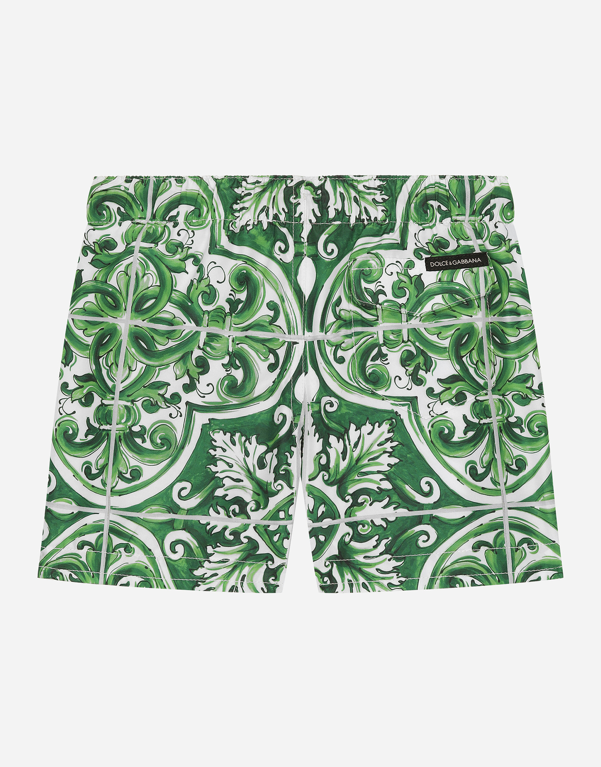 Нейлоновые плавки с принтом в зеленую майолику Dolce&Gabbana, мультиколор — фото 2