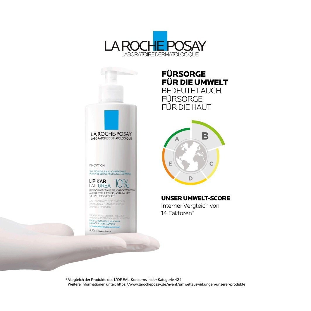 Лосьон для тела lipikar lait urea 10% La Roche Posay, объем 400 мл — фото 3
