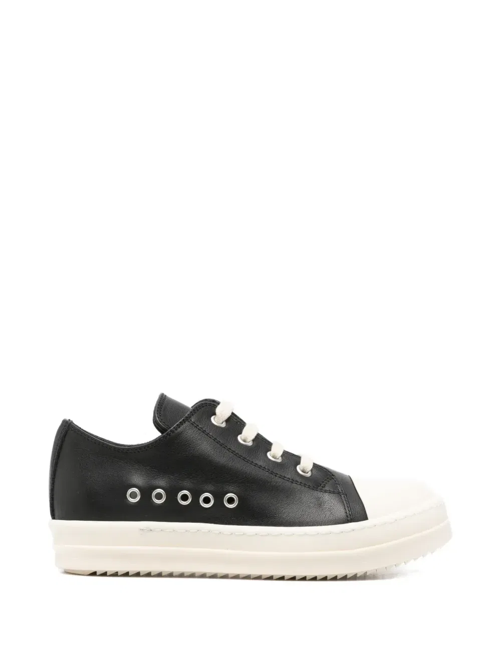 Кроссовки из кожи с люверсами Rick Owens Kids, черный