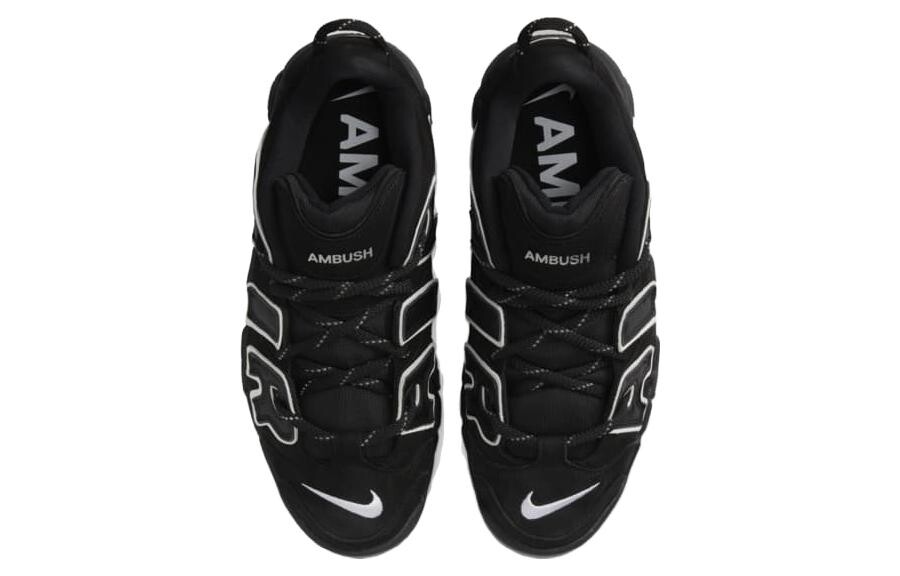 Винтажные баскетбольные кроссовки унисекс Nike Air More Uptempo, Черно-белый — фото 4
