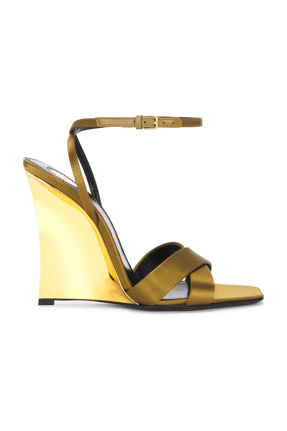 Lydia Wedge Сандалии Saint Laurent, Cuba Gold