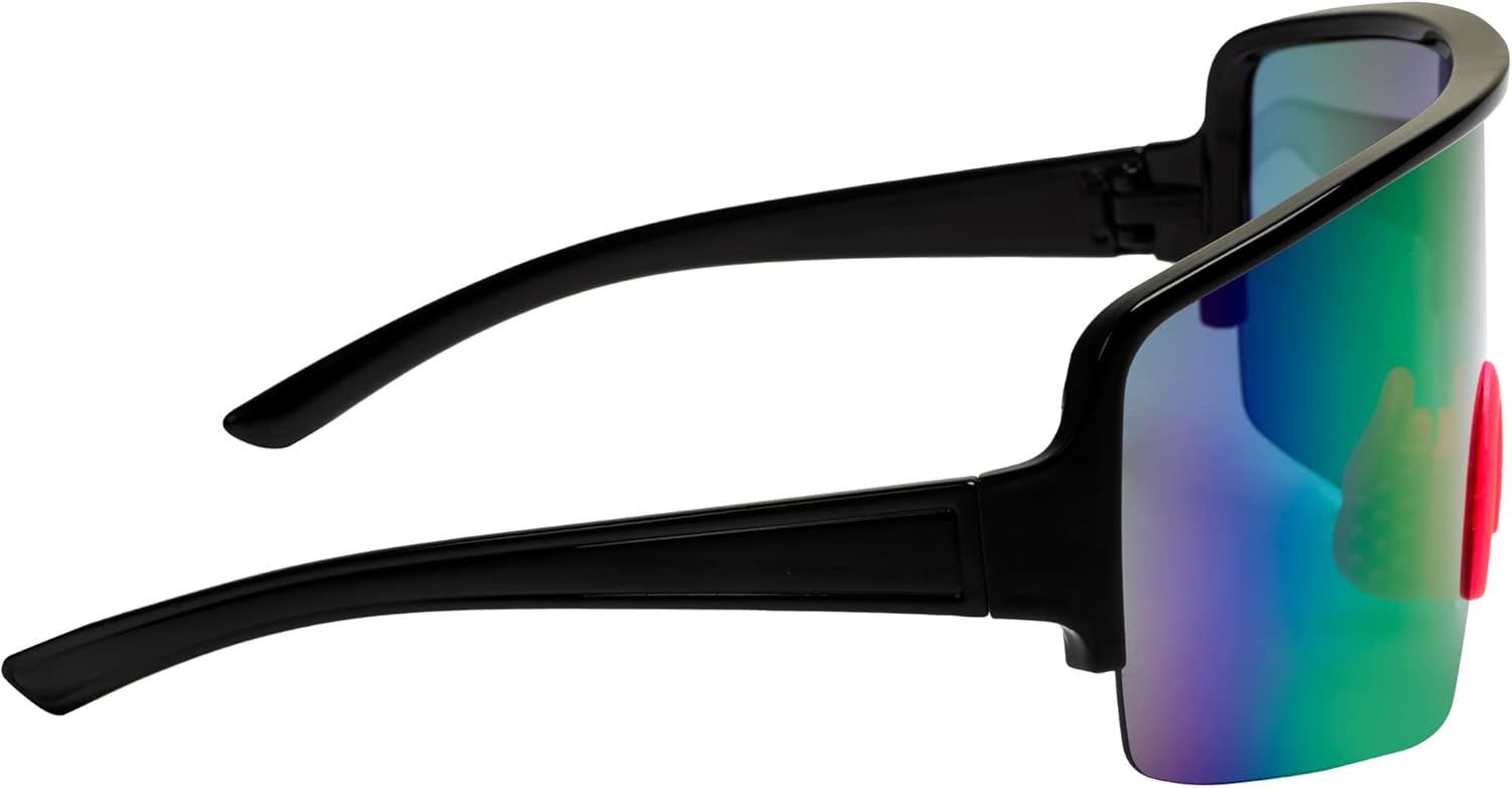 

Большие зеркальные солнцезащитные очки в стиле ретро, ​​светоотражающие, неполяризованные, винтажные солнцезащитные очки-козырьки 80-х и 90-х годов, для женщин и мужчин FLAWLESS EYEWEAR, Purple Mirror