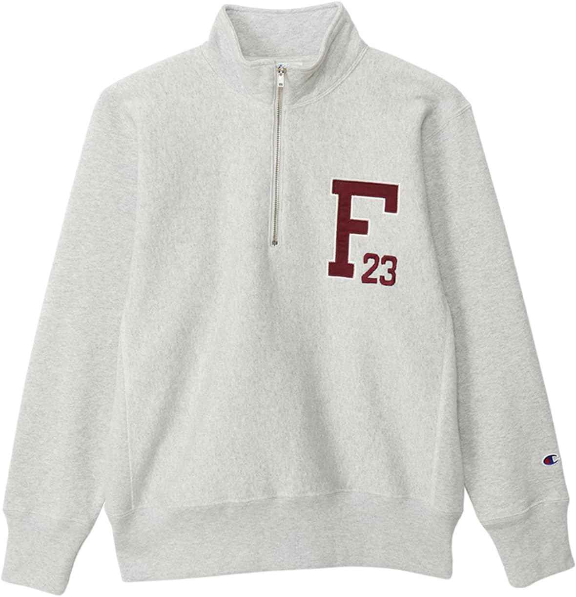 

Мужская толстовка с длинным рукавом Champion, флис 11,5 унций, свободный крой, графический принт, молния до середины груди, REVERSE WEAVE(R) C3-A026, серебристо-серый