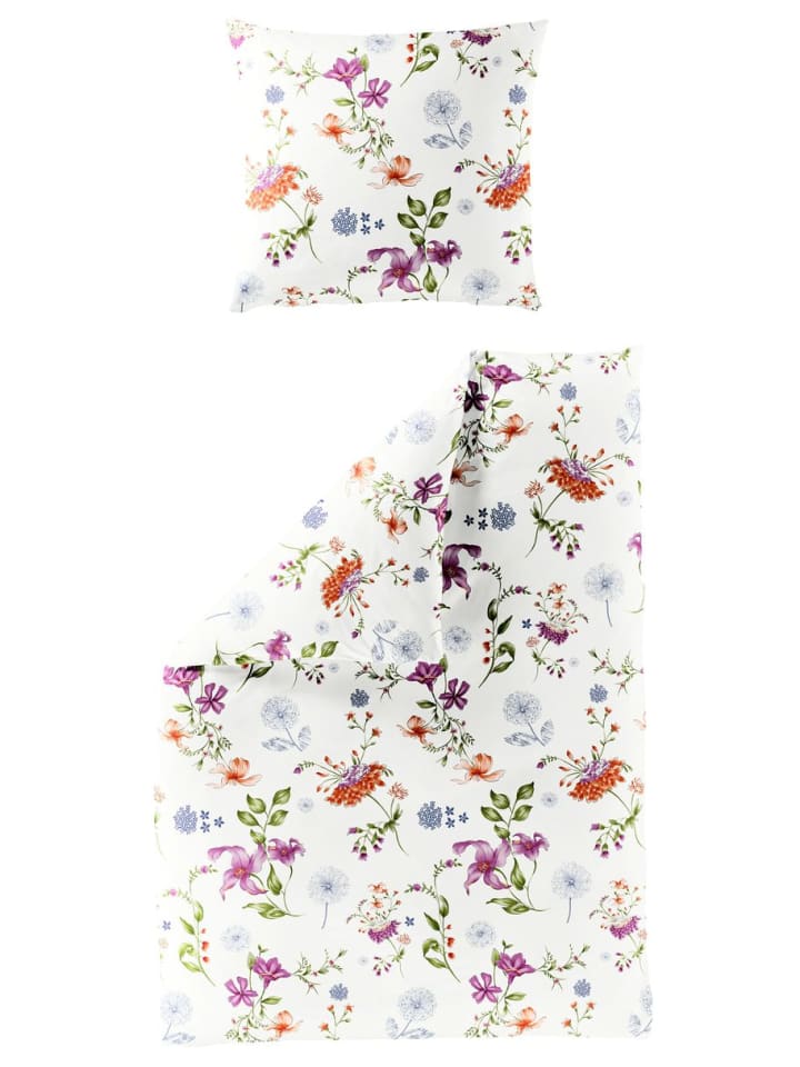 

Постельное белье Bierbaum 2 tlg Biber Blumen, цвет offwhite/bunt