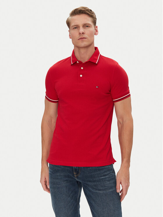 

Рубашка поло облегающего кроя Seasonal MW0MW39993 Tommy Hilfiger, красный
