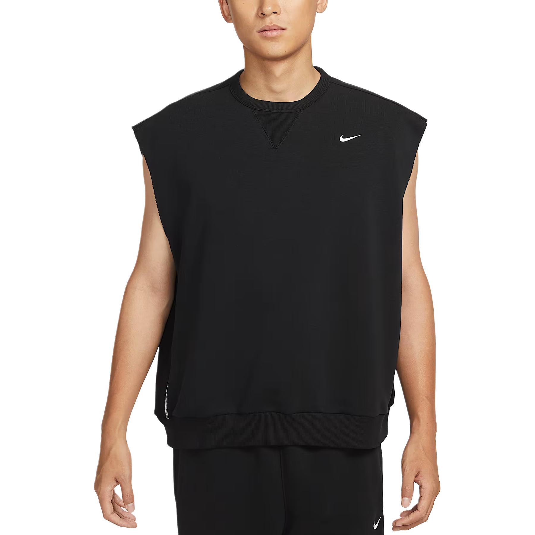 Nike Мужские майки Dri Fit черный/светлый айвори уайт — фото 3