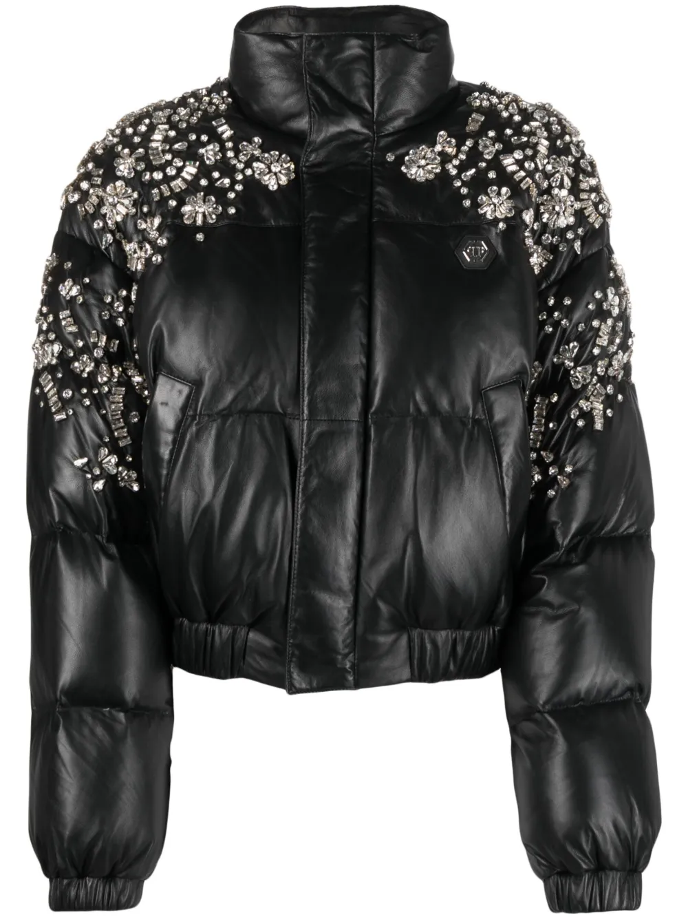 

Пуховик с кристаллами Philipp Plein, черный