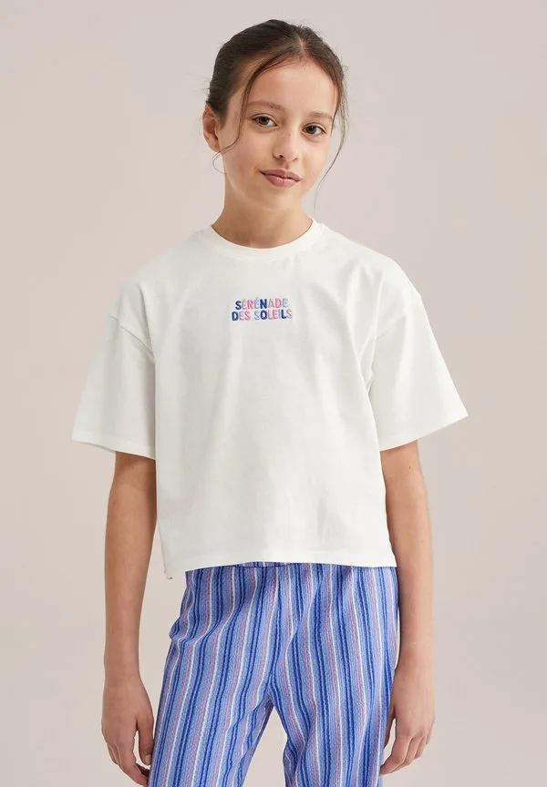 Футболка с принтом, цвет слоновой кости We Fashion, Off-White — фото 2