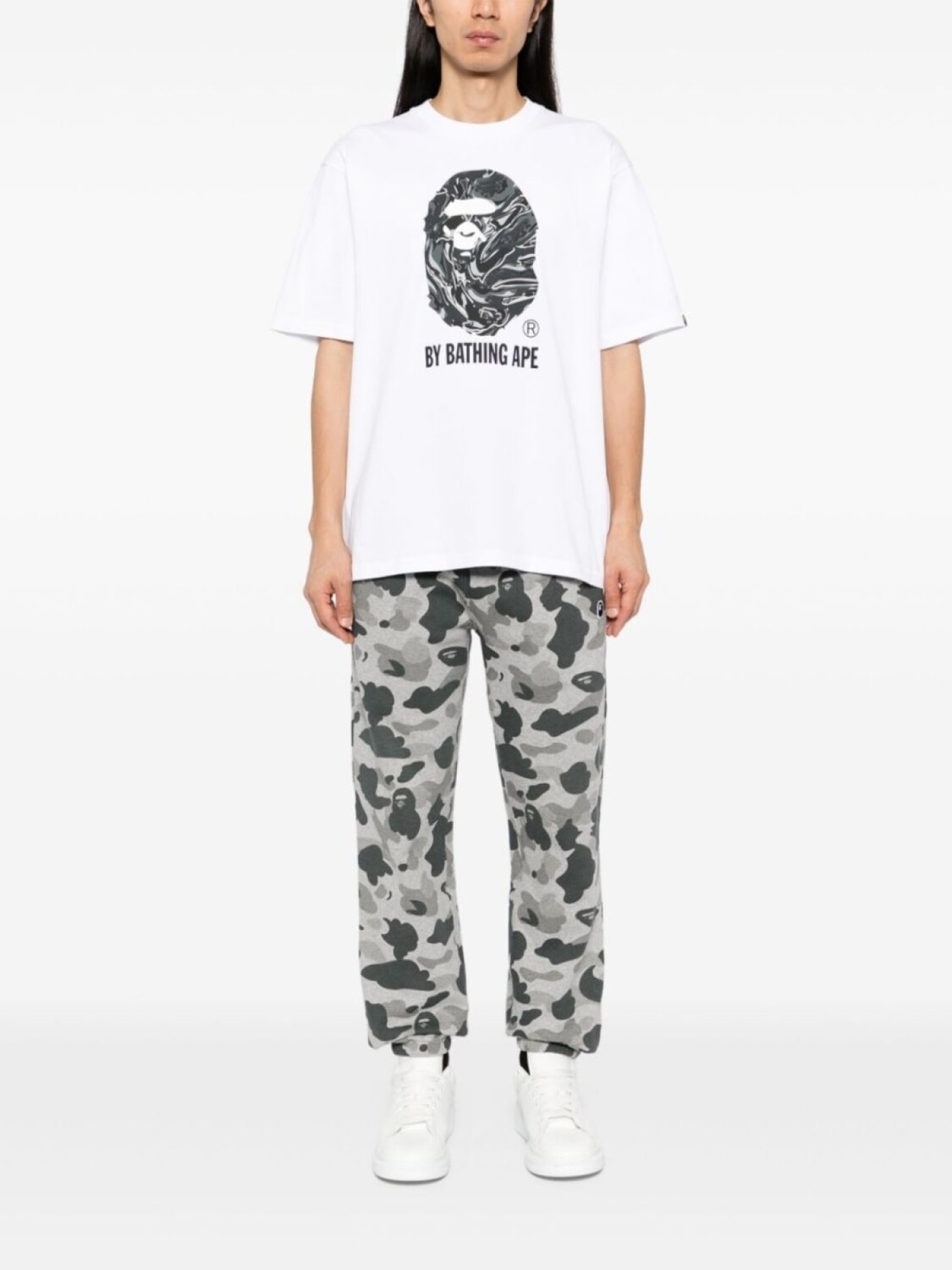 

A BATHING APE спортивные брюки с камуфляжным принтом, серый