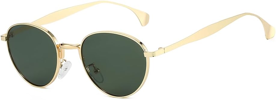 

Солнцезащитные очки YAMEIZE в стиле ретро, ​​круглые, для женщин и мужчин, винтажные, в стиле «пилот», золотистые, овальные, 90-е, защита от ультрафиолета UV400, Gold Green
