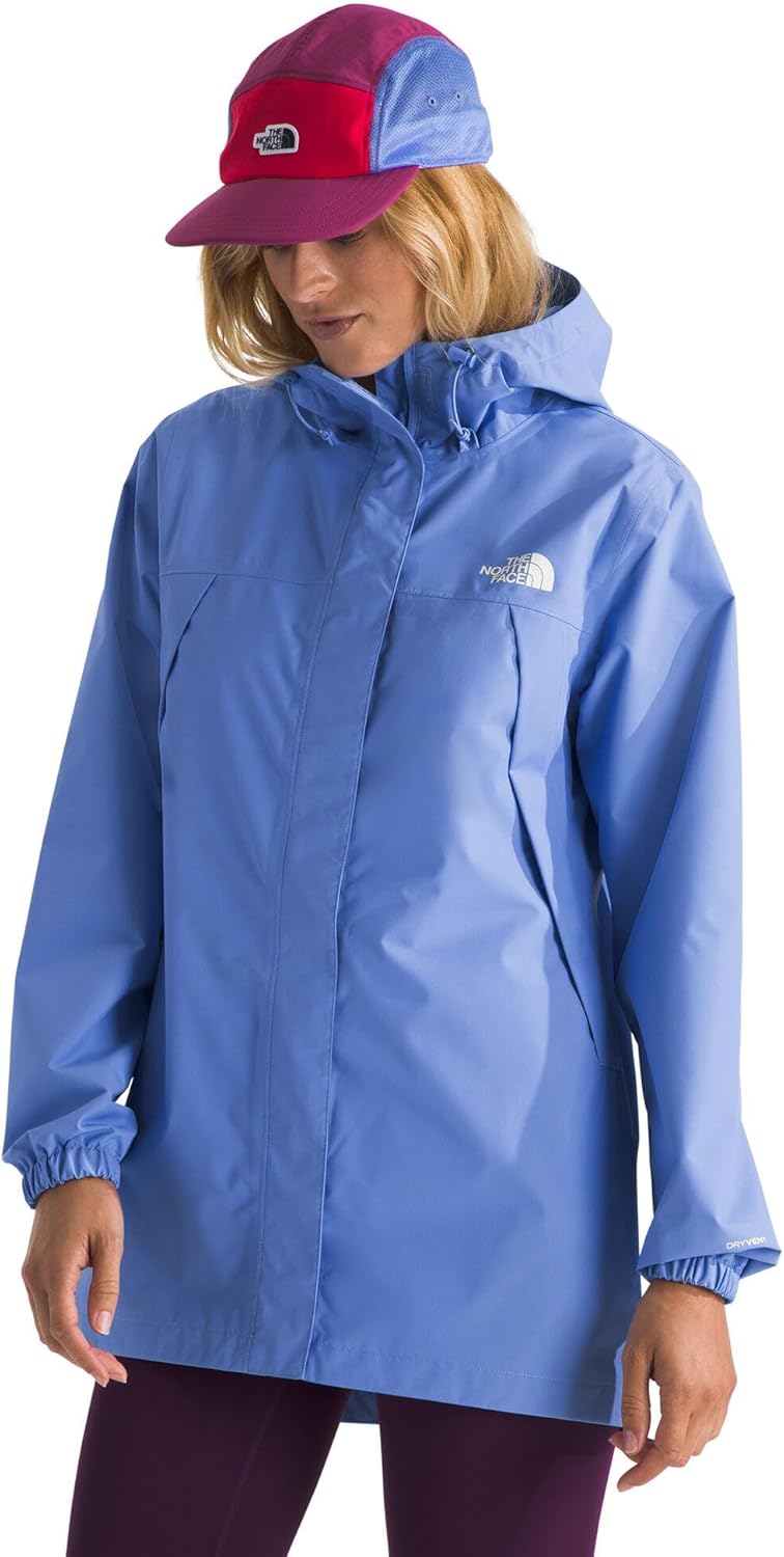 

THE NORTH FACE Женская куртка Antora Rain Parka с водонепроницаемым дышащим материалом, герметичными швами, регулируемым капюшоном и карманами на молнии, Virtual Blue
