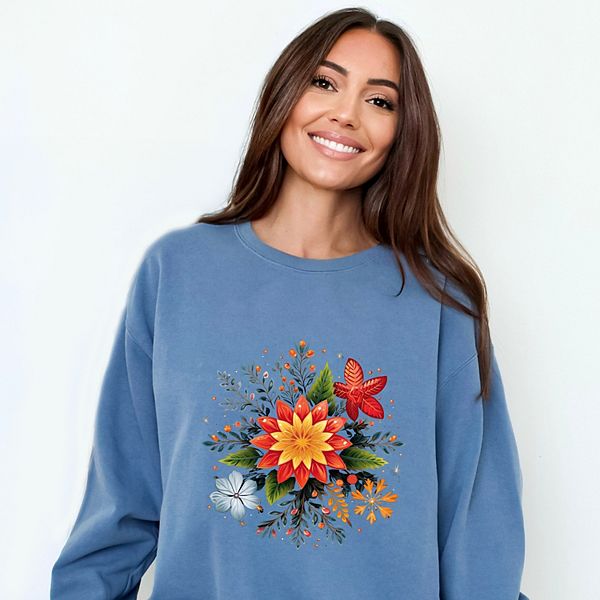 

Свитшот Winter plants с окраской в готовом изделии Simply Sage Market, Blue Jean
