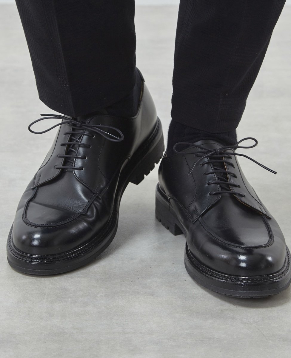 Кожаные туфли с закругленным U-образным носком MEN'S MELROSE, Black