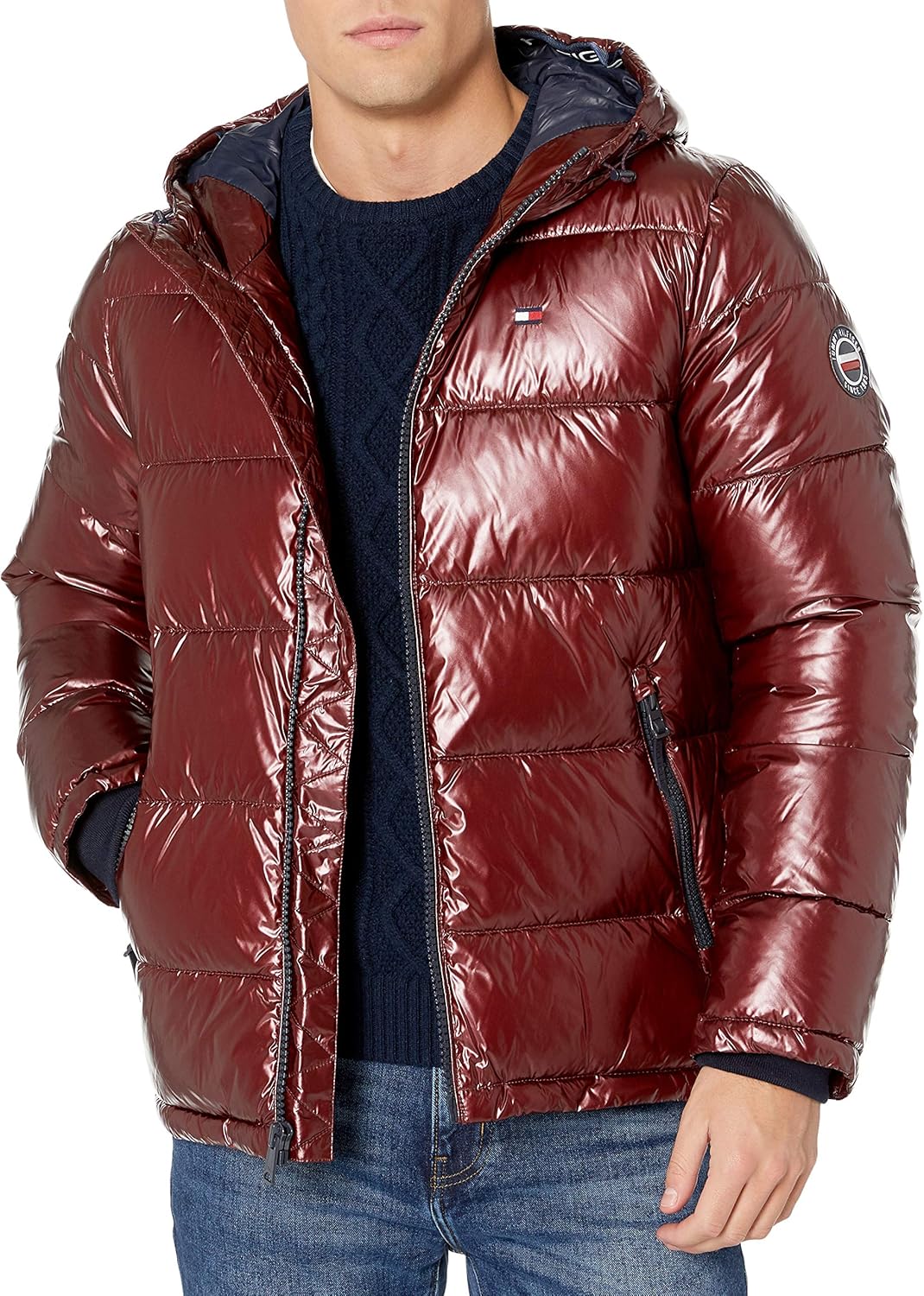 

Мужская стеганая куртка с капюшоном Tommy Hilfiger (стандартная и для больших и высоких), Pearlized Red