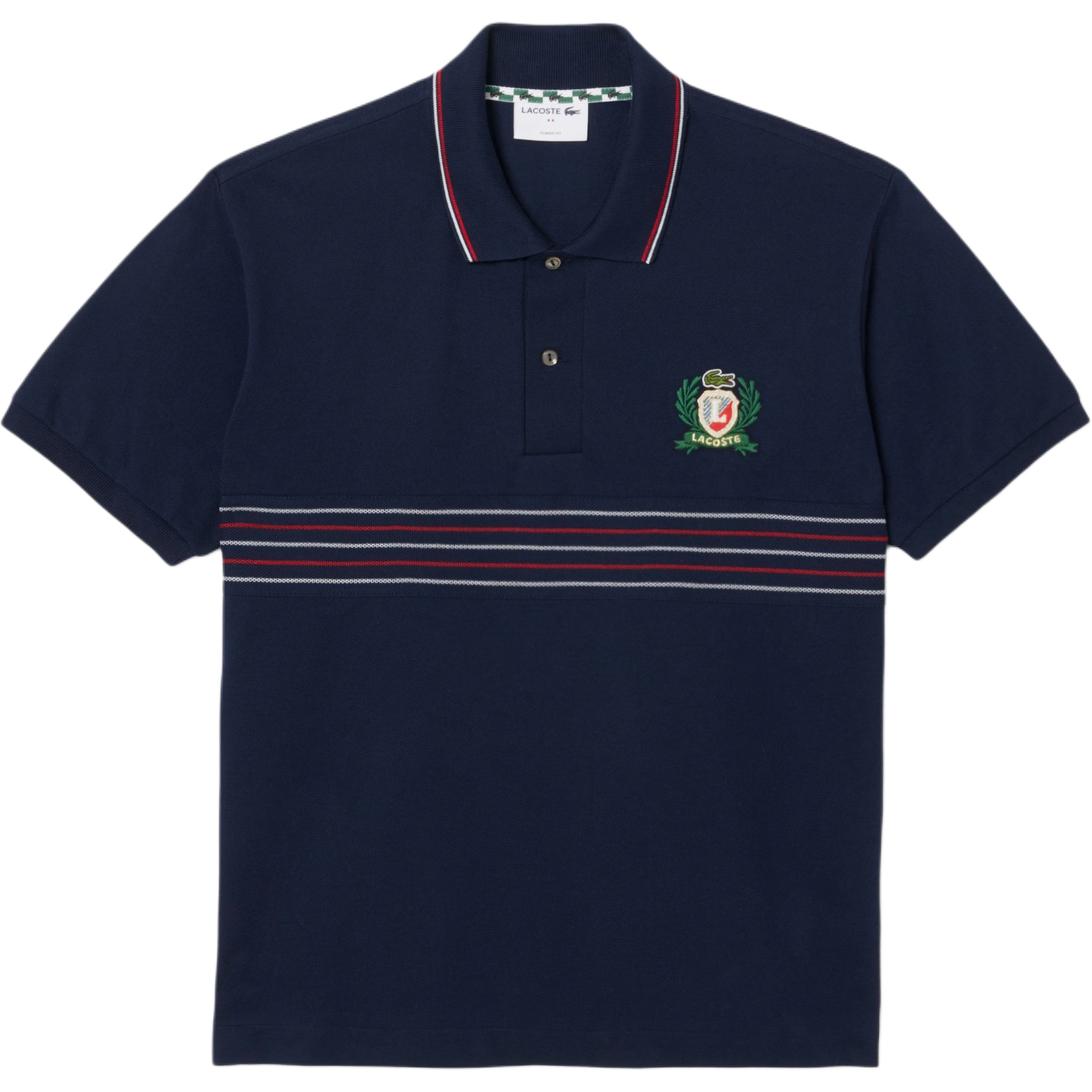 

Поло с вышитым логотипом LACOSTE, синий