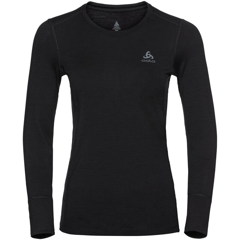 

Рубашка с длинным рукавом и круглым вырезом, бл/с, мериносовая шерсть 200 Odlo, черный