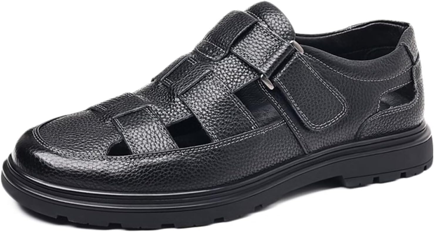 

Мужские кожаные сандалии HNVAVQ с закрытым носком для летнего отдыха на улице и пляже