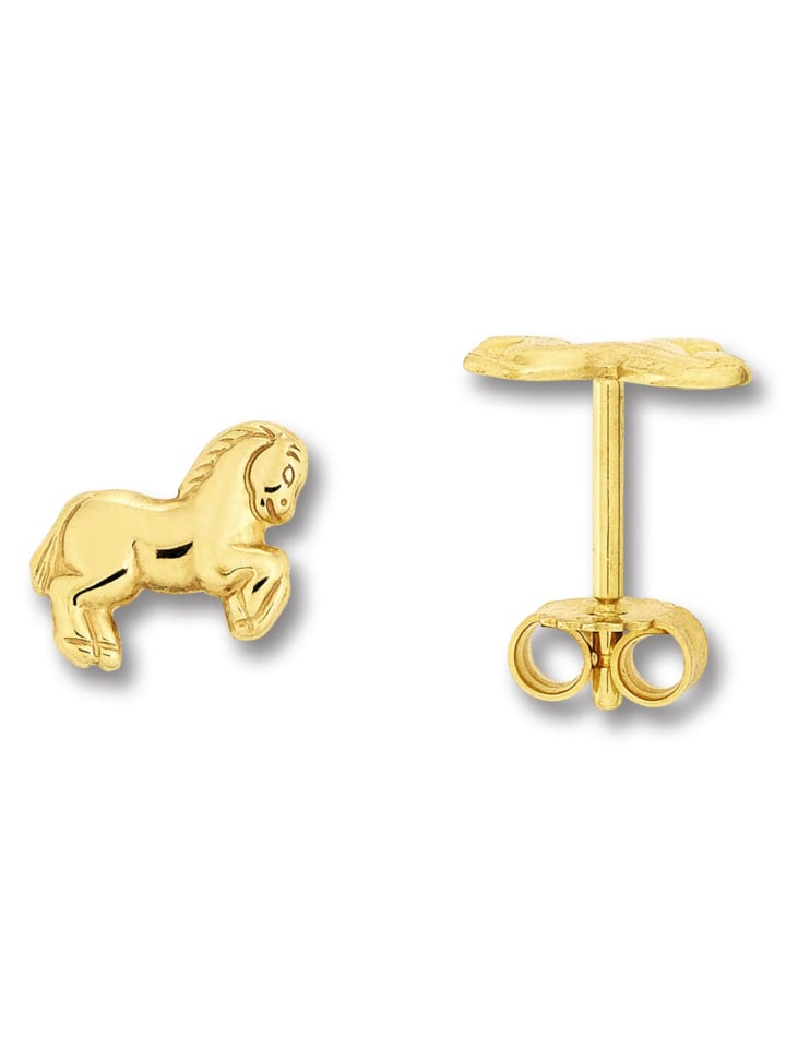 

ONE ELEMENT Серьги в виде лошади, серьги-гвоздики из желтого золота 333 пробы