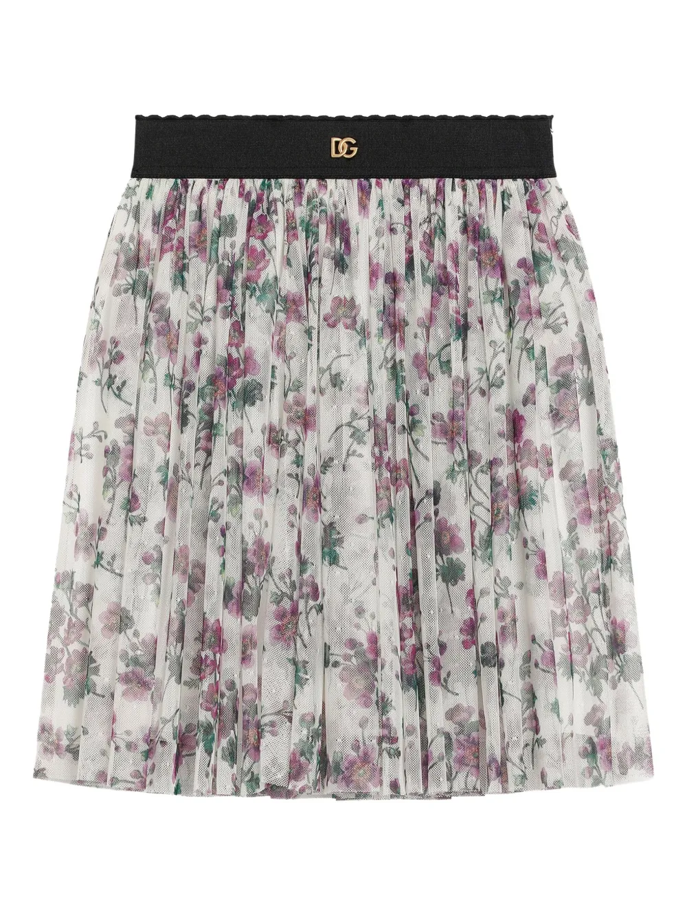 

Юбка из тюля с цветочным принтом Dolce & Gabbana Kids, белый