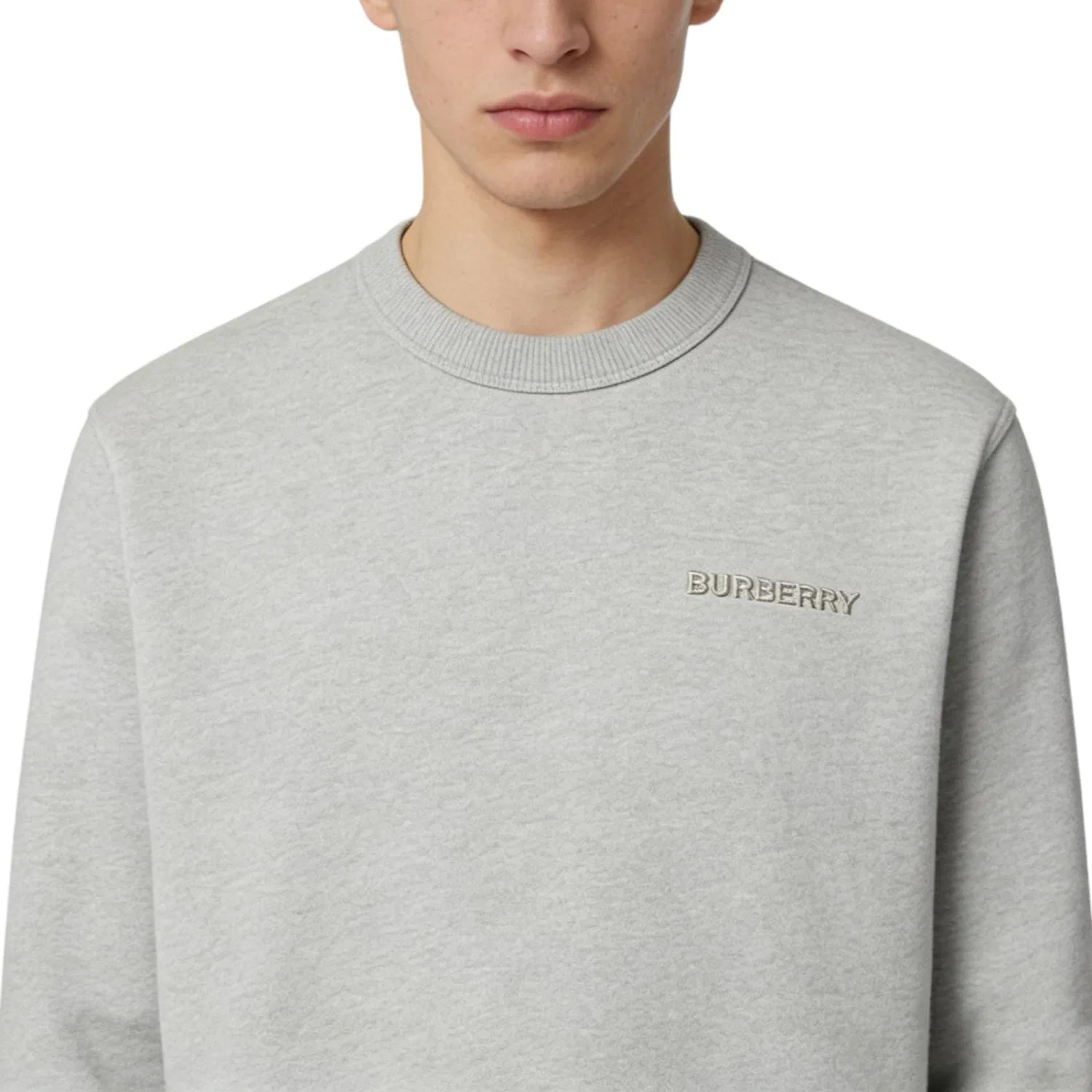 Свитшот мужской Burberry crew neck regular, серый — фото 4