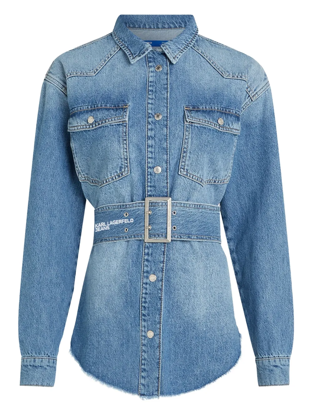 

Джинсовая рубашка с поясом Karl Lagerfeld Jeans, синий