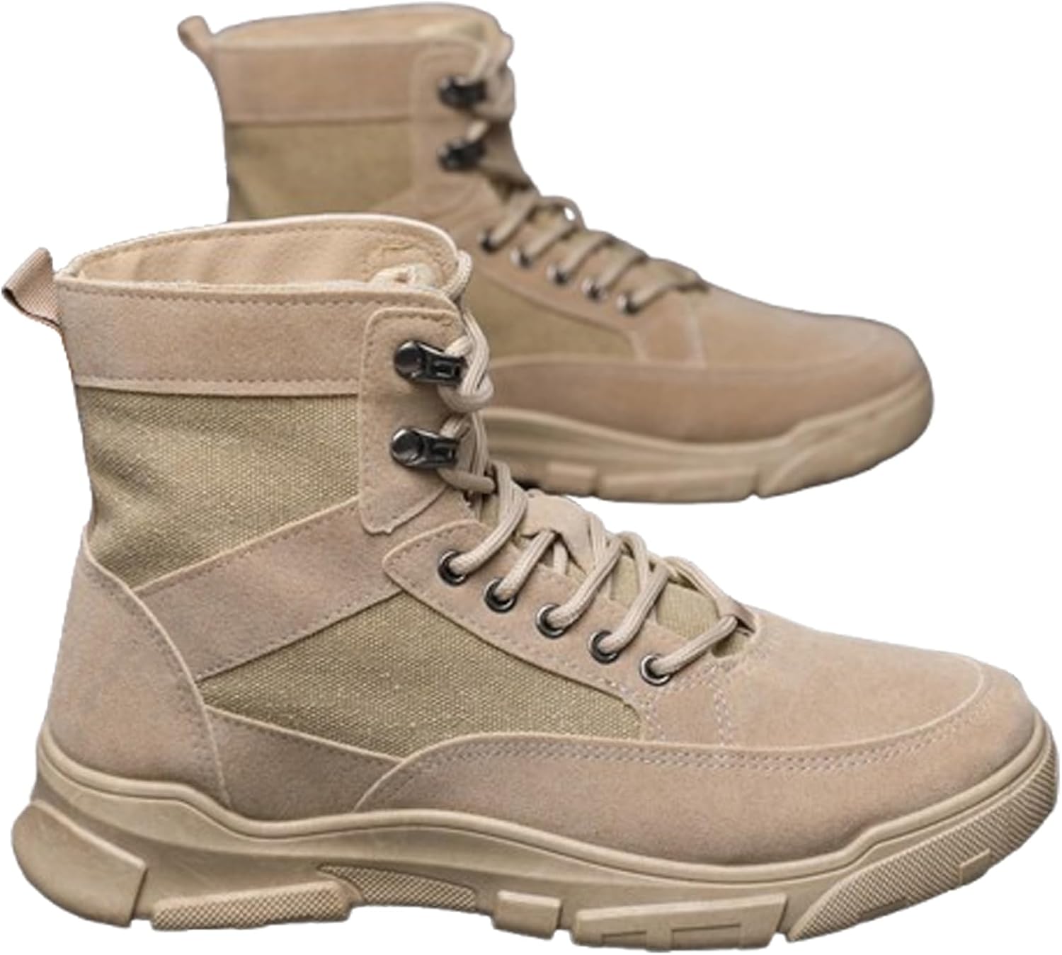 

Мужские ботинки, военные ботинки, кожаные ботинки, черные ботинки, средние походные ботинки с противоскользящей подошвой Generic