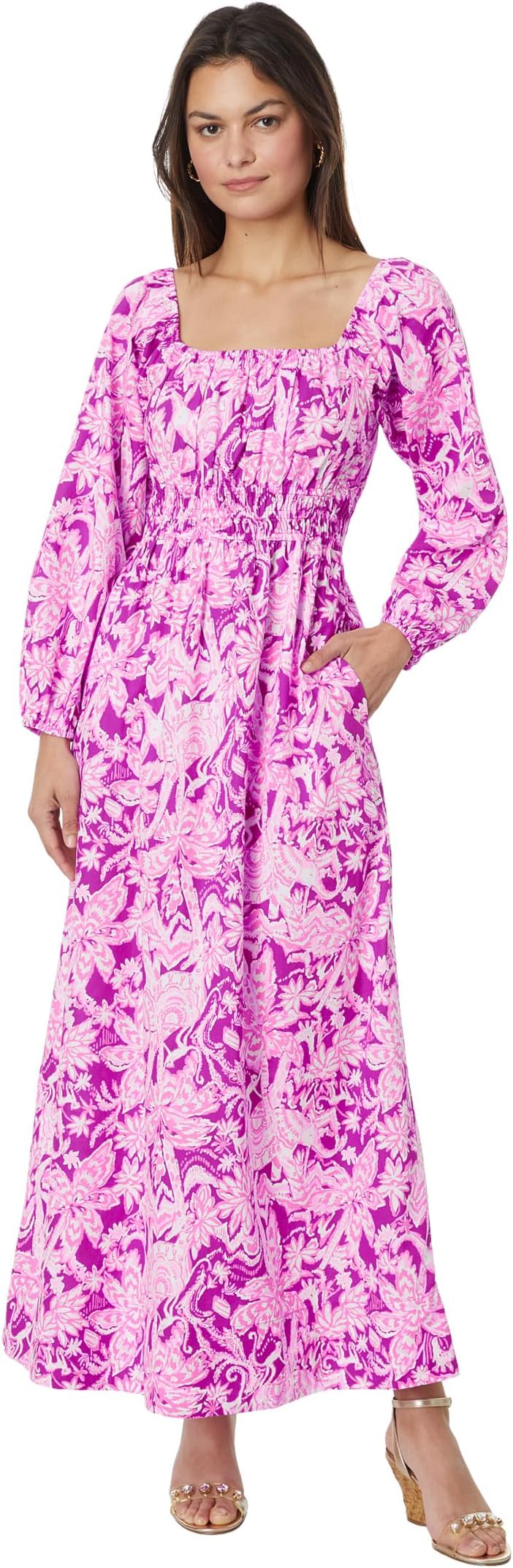 

Платье Lilly Pulitzer Lakira 3/4 Sleeve Cotton, цвет Mulberry Wild Ride