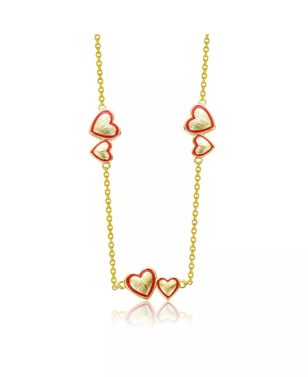 

Колье в форме сердца с покрытием из 14-каратного золота и красной эмали Gigigirl, red
