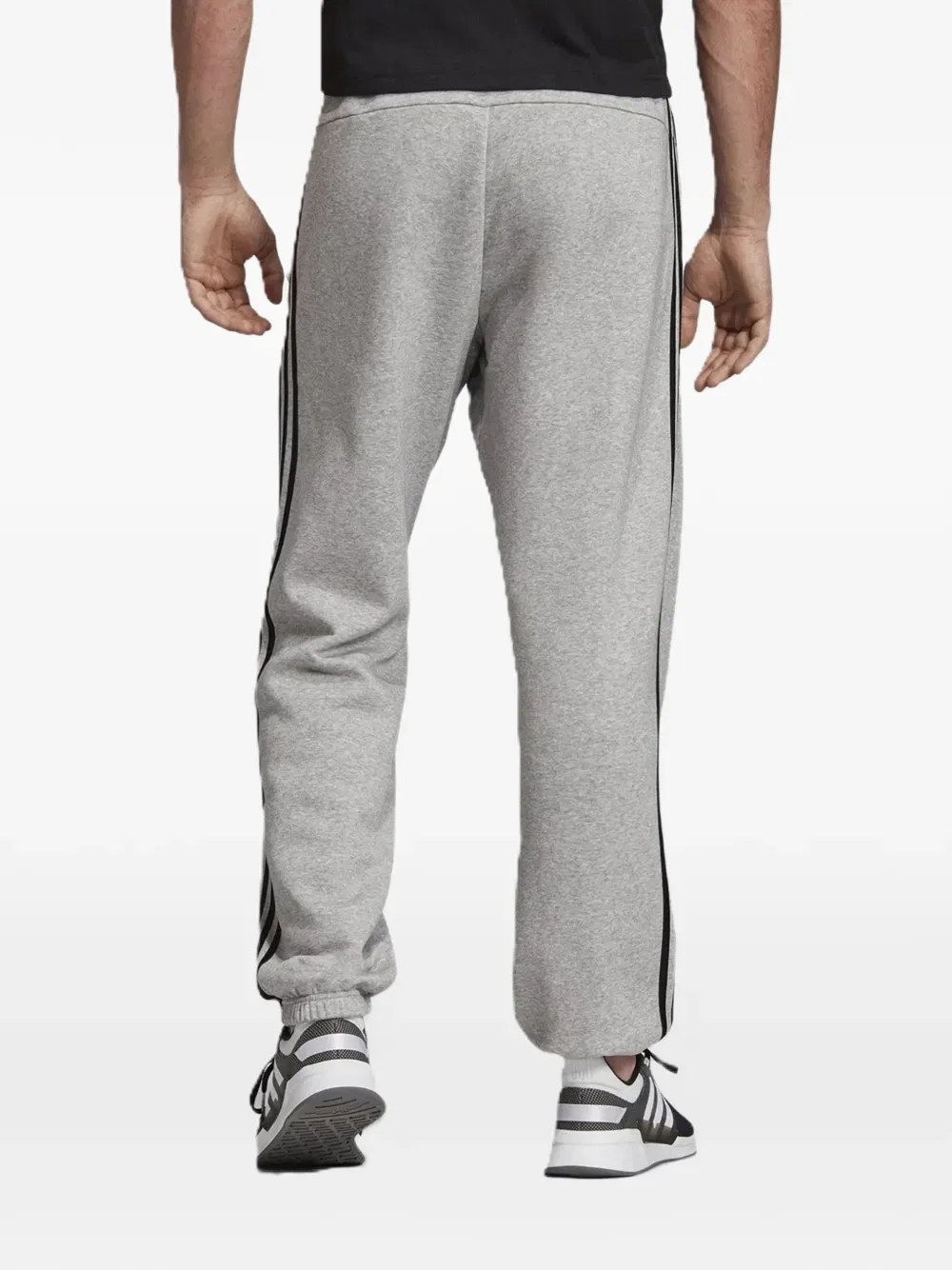 Спортивные брюки из флиса в полоску Adidas, серый — фото 2