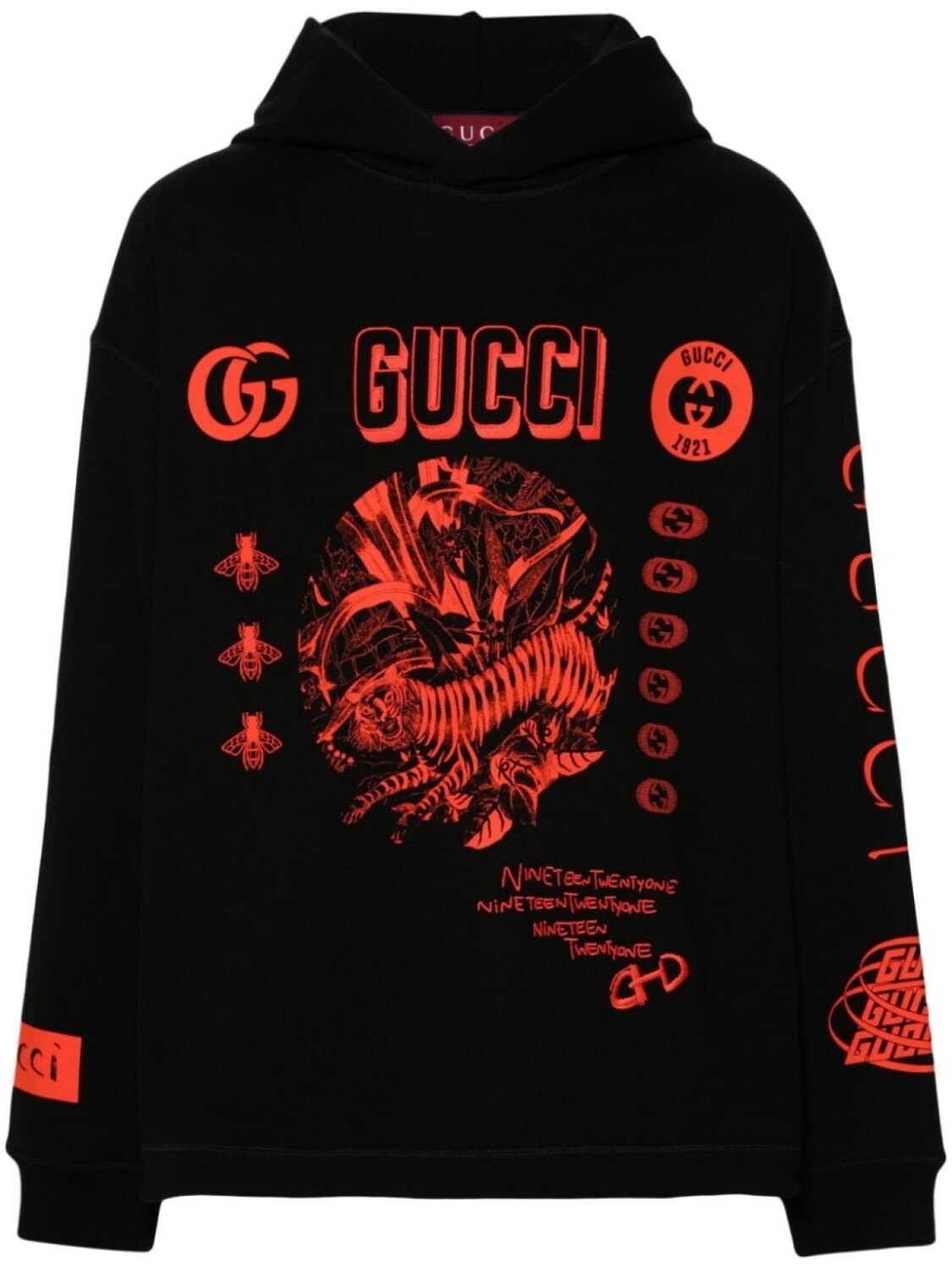 

Gucci толстовка с вышитым логотипом, черный