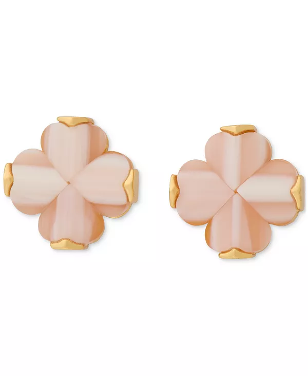 

Золотистые серьги-гвоздики в форме пиковых цветов Kate Spade New York, pink