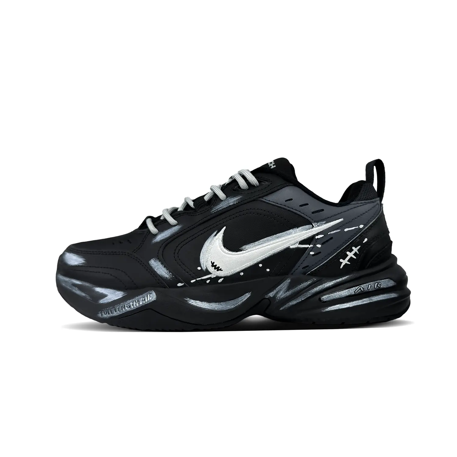 

Nike Air Monarch 4 Dawn Cushioning легкие увеличивающие рост низкие Chunky кроссовки мужские Black Silver