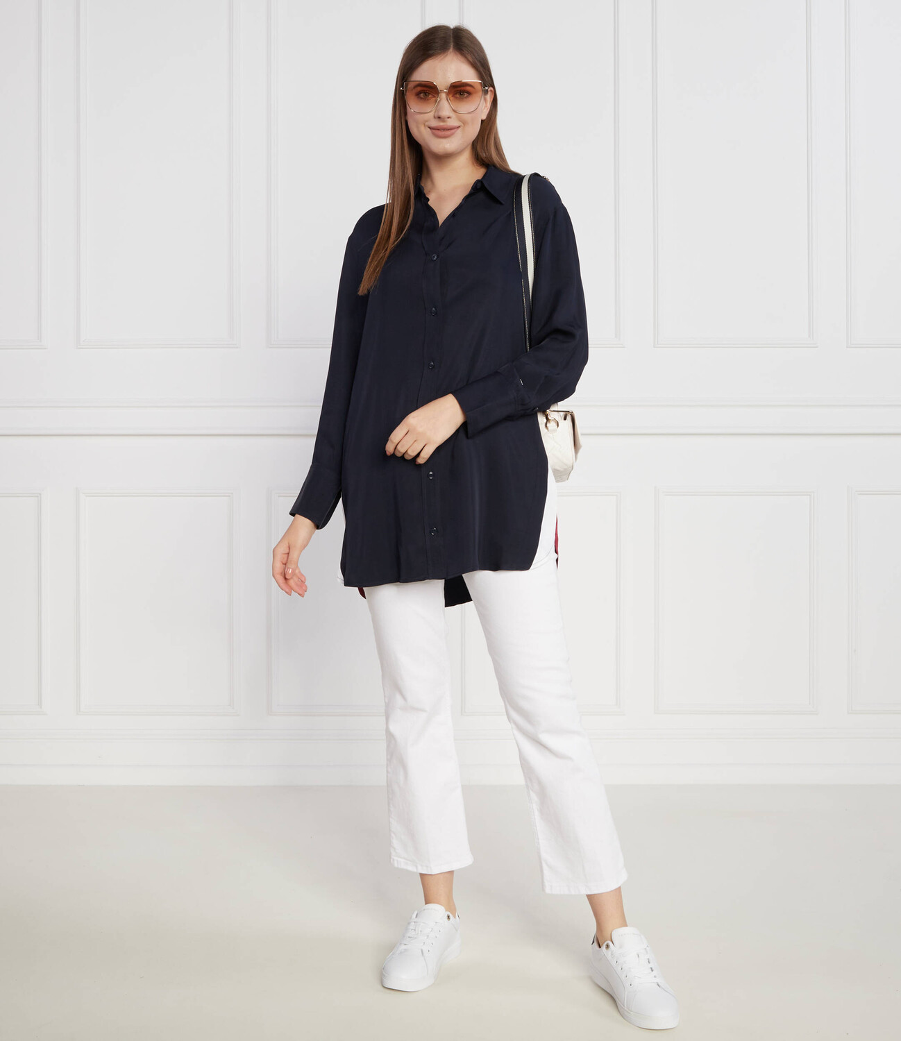 Платье Tommy Hilfiger PIECED GLB STP, темно-синий — фото 2