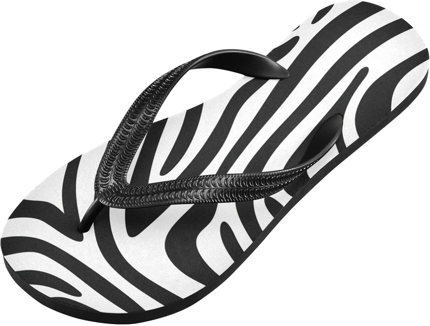 

Женские пляжные летние повседневные шлепанцы UMIRIKO с зебровым принтом, черно-белые, быстро сохнущие, тапочки для мужчин A2301239