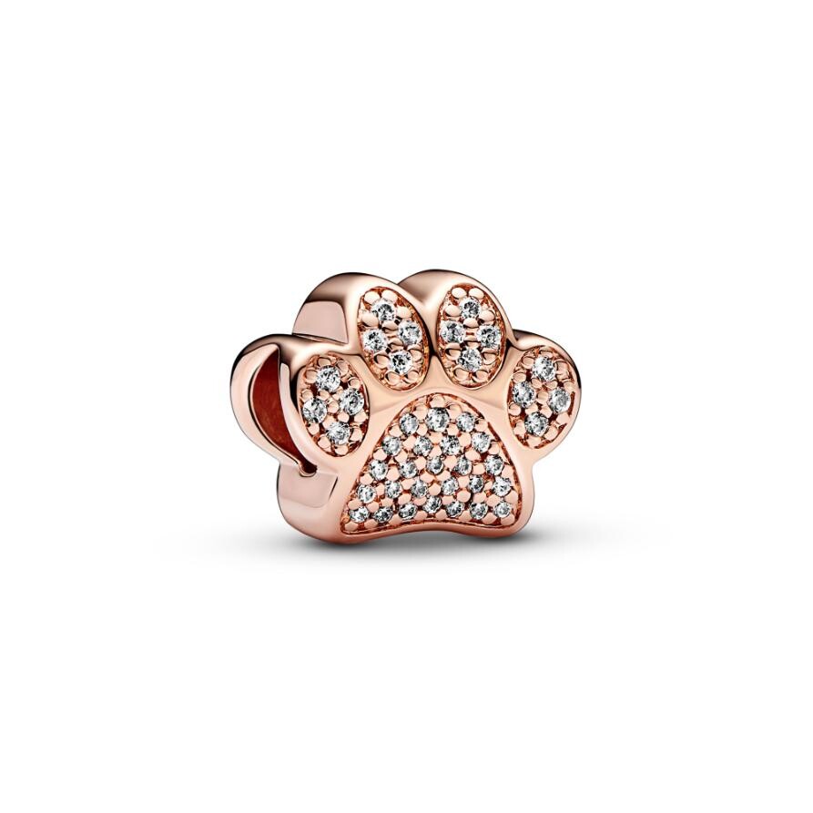 

Шарм Sparkling Paw Print Pandora, покрытие - розовое золото