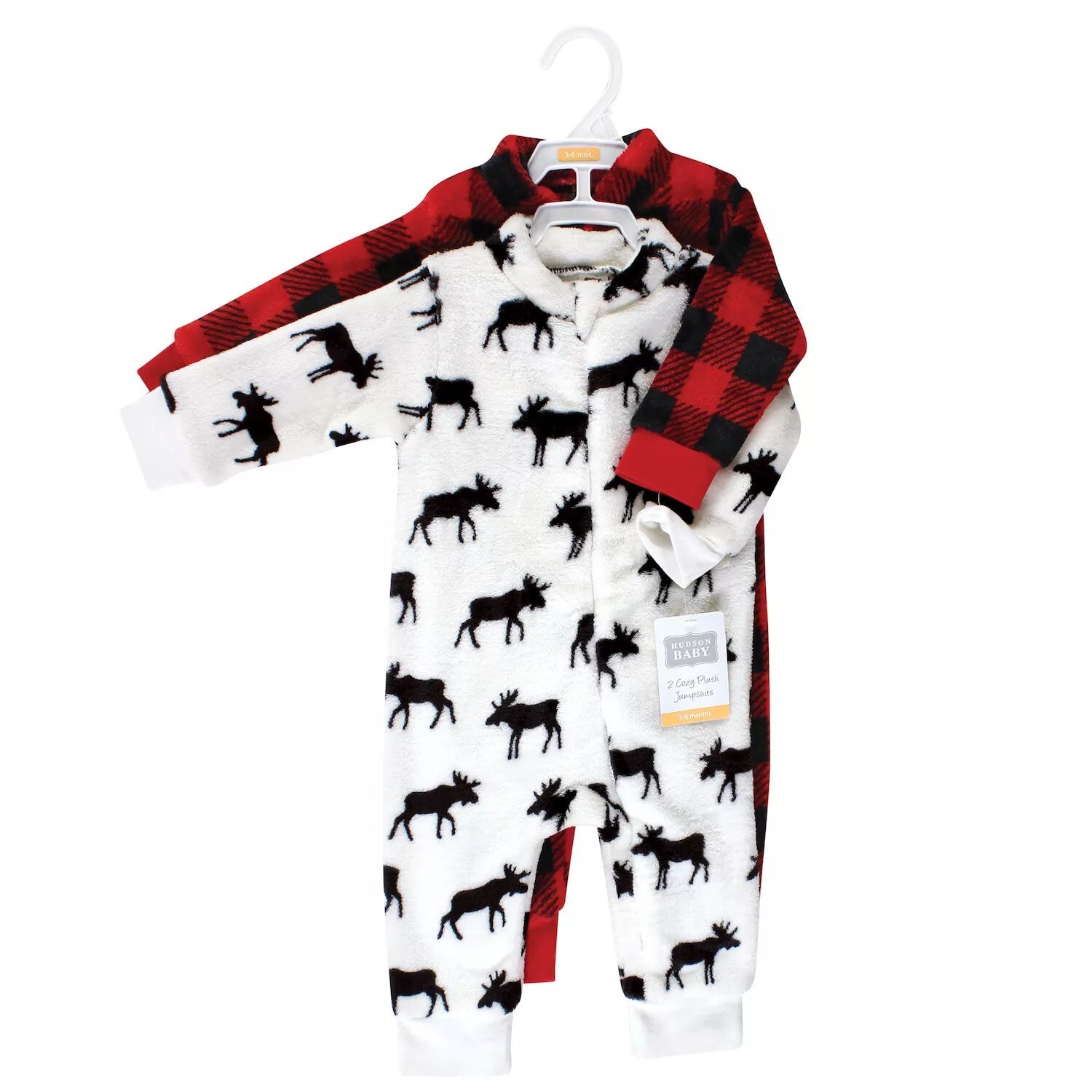 

Плюшевые комбинезоны Hudson Baby Infant Boy Moose Hudson Baby, белый/черный