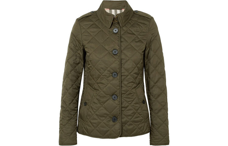 

Стеганая куртка женская оливково-зеленая Burberry