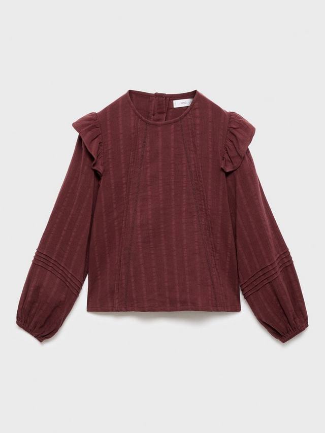 

Детская блузка Gab Pure Cotton с рукавами-фонариками Mango, Dark Red