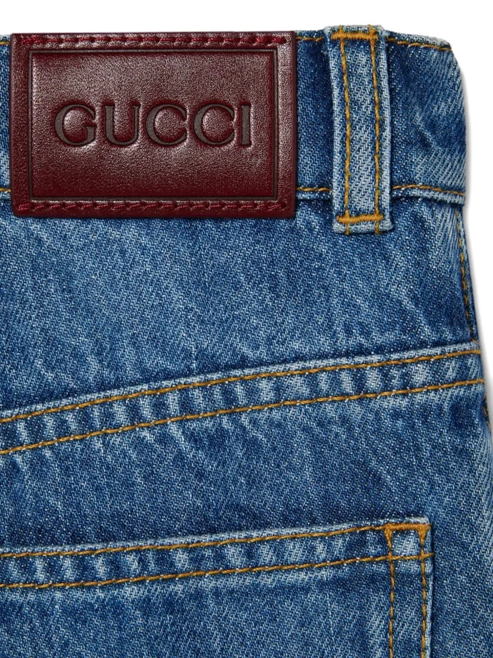 Джинсы с петлями для ремня Gucci Kids, синий — фото 3