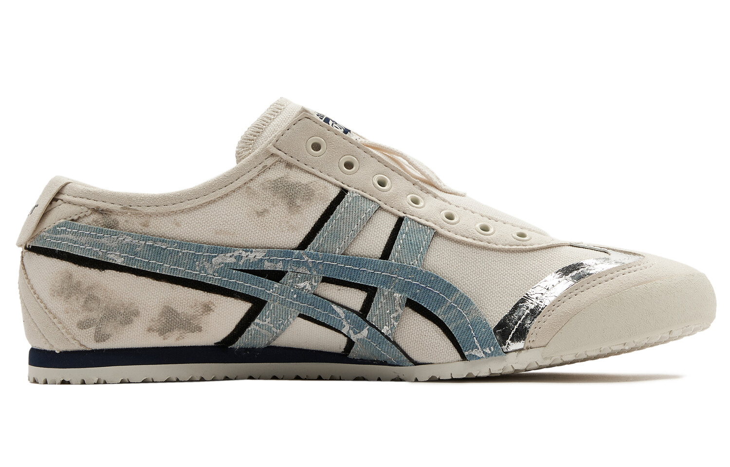 Кроссовки Onitsuka Tiger MEXICO 66 Lifestyle Shoes Unisex Low-top Meter/Black/Blue, бежевый/черный/синий — фото 2