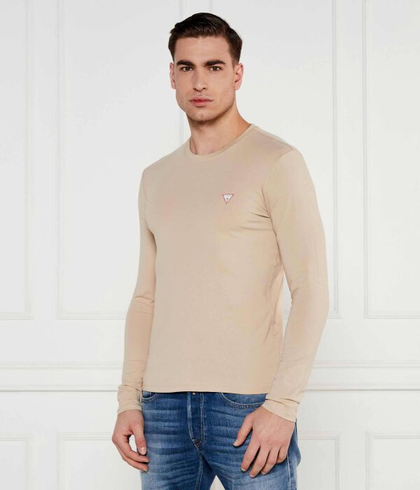

Лонгслив Guess Jeans тонкий облегающий, бежевый