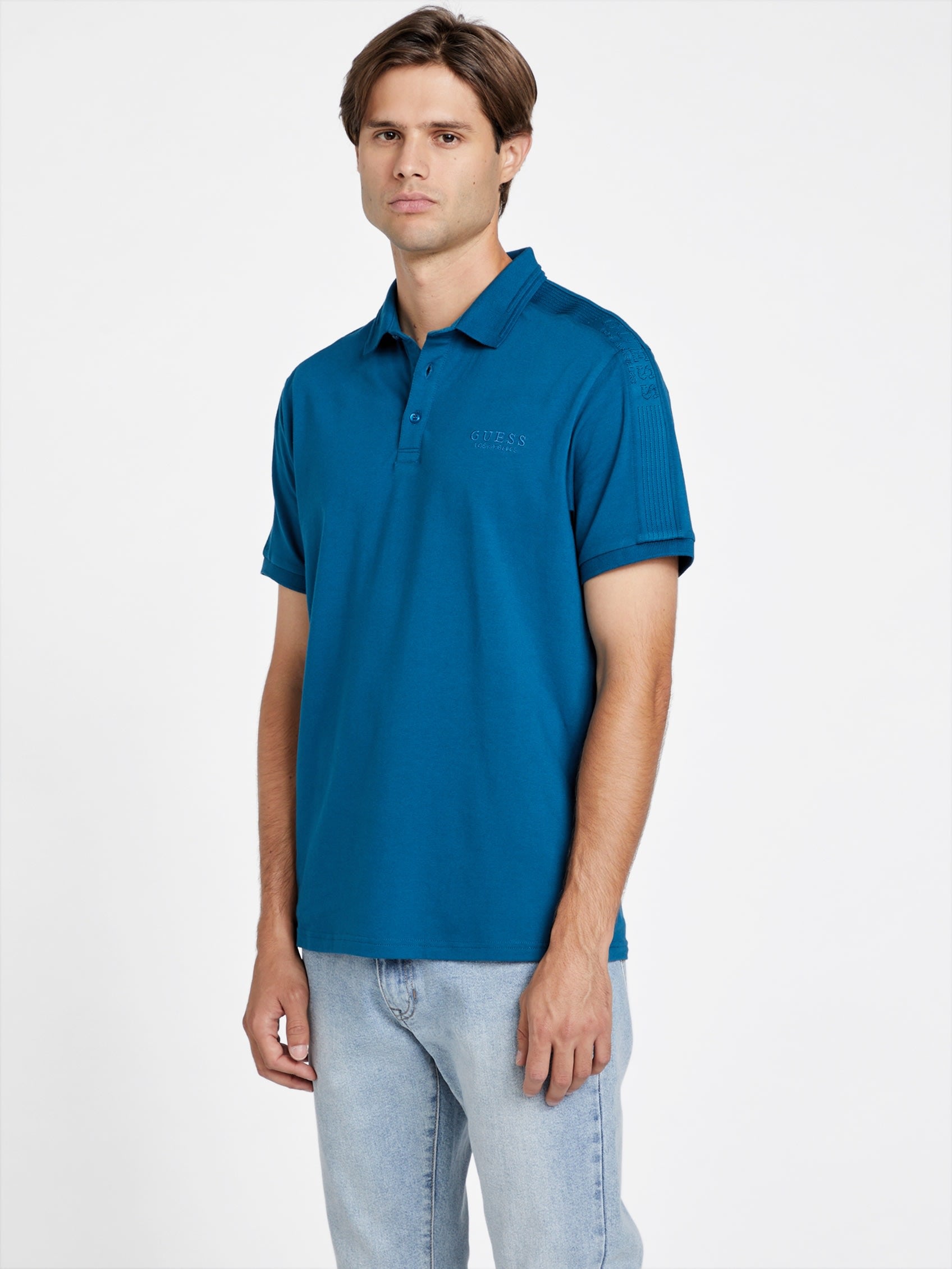 

Эко Кона Поло Guess Factory, цвет reef blue