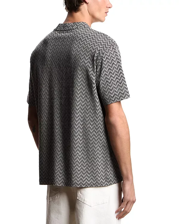Футболка Icon с двухцветным шевронным узором Emporio Armani, Moon/Anthracite — фото 3